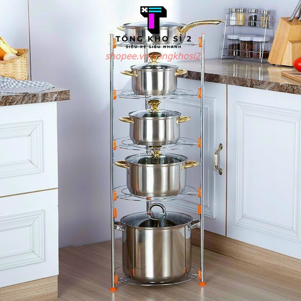 (PVN31878) Kệ để xoong nồi inox 5 tầng siêu bền đẹp T2