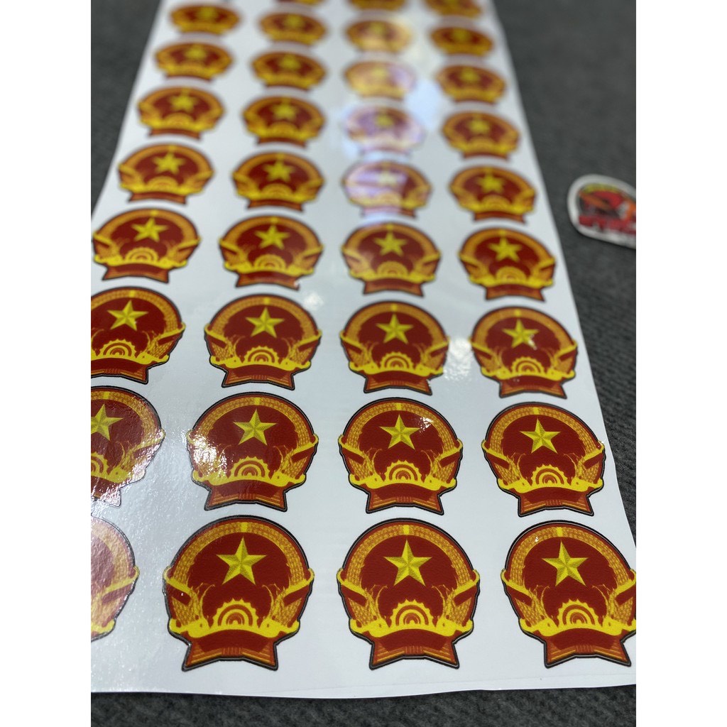 Tem Quốc Huy ( tem Đảng ) trang trí xe máy ( giá cả bảng )