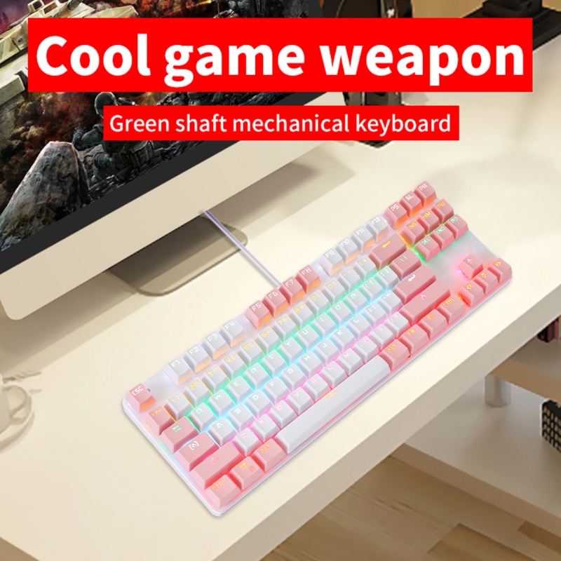 Bàn Phím Cơ K100 87 Phím Hai Màu Dành Cho Game Thủ