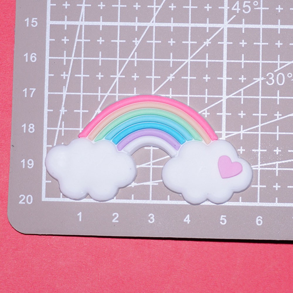 LUCKY🔆 Cartoon Patch Glues Scrapbook Decoration Silicone Glue Rainbow Patch Colorful Art Craft DIY Accessories Handmade Phone Case Decor PVC Stickers