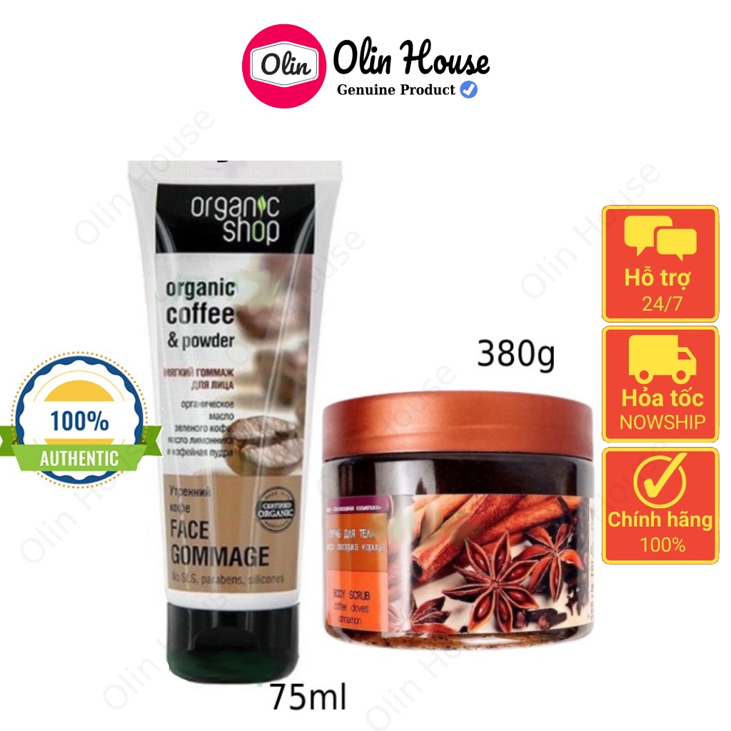 Tẩy da chết Body Quế Hồi - Tẩy tế bào chết mặt Cà Phê Cafe Dưỡng Trắng Sáng Da - Olin House