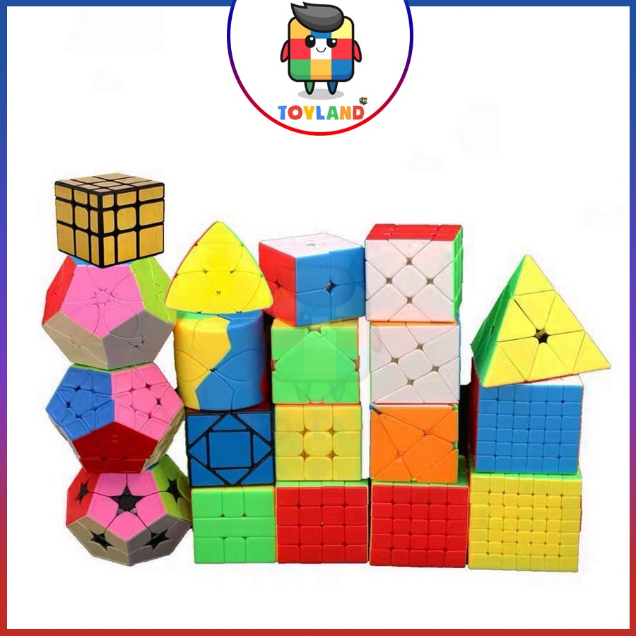 Bộ Sưu Tập Rubik Không Viền Màu Half Bright Rubic Stickerless 2x2 3x3 4x4 5x5 Tam Giác Đồ Chơi Trí Tuệ