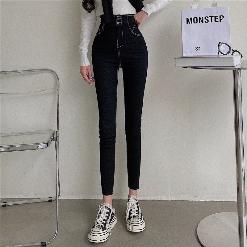 [Mã HOAI299 giảm 10K đơn 299K] Quần Skinny Lưng Cao Thời Trang Nữ Vải Co Giãn