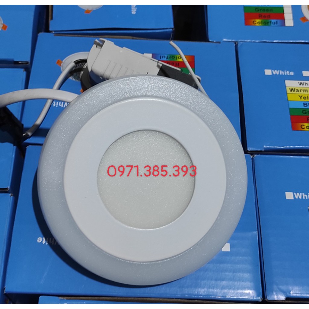 Đèn led âm trần siêu mỏng 6w đổi mầu 3 chế độ- đèn led âm trần viền đổi mầu 3+3w