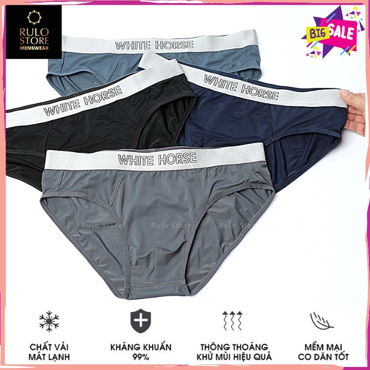 Quần lót nam tam giác đẹp vải thun lạnh cao cấp thông hơi cạp to White Horse - WH062