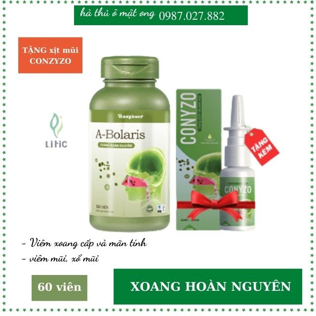 [ Tặng Tinh dầu] viêm xoang viêm mũi A Bolaris , Xoang Hoàn Nguyên 💖FREESHIP💖viên xoang viêm mũi LT88899UU