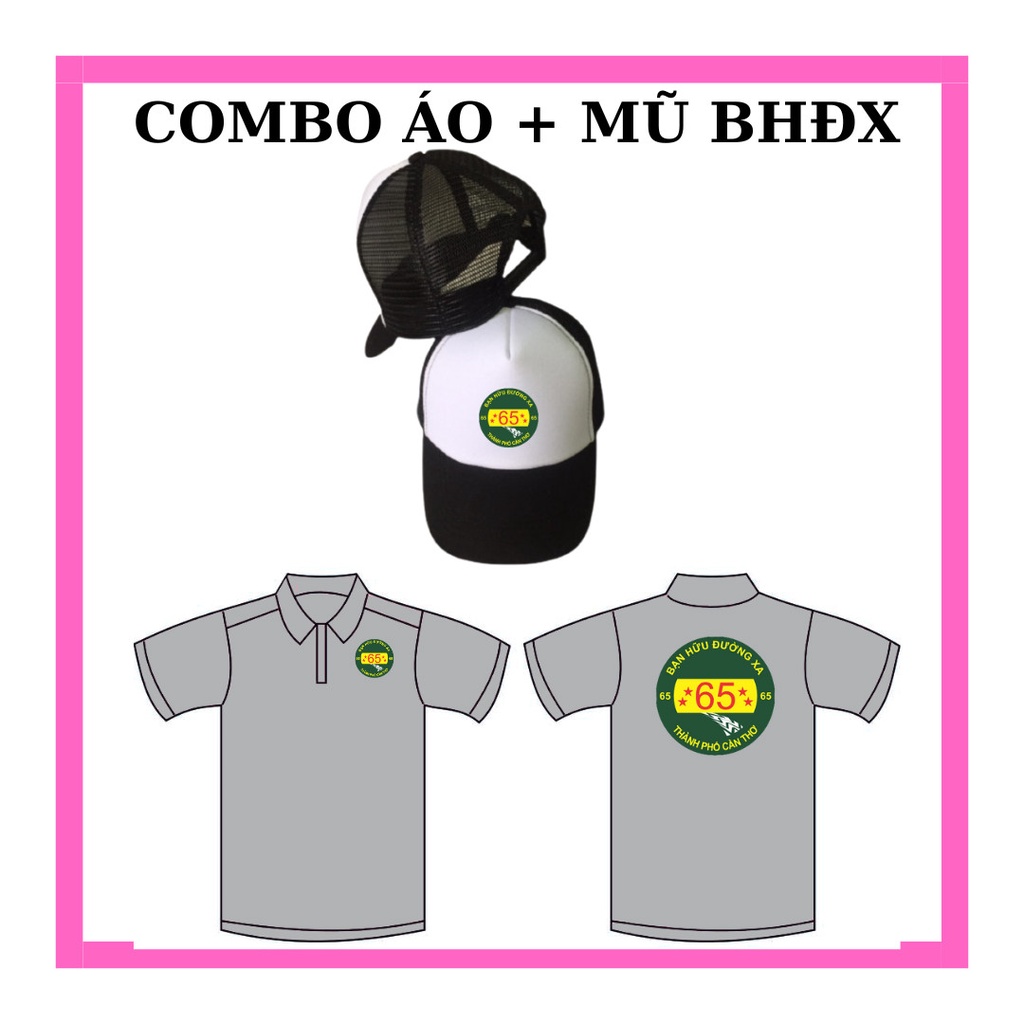 Áo Bạn hữu đường xa in logo theo yêu cầu, Kèm Mũ lưỡi trai.