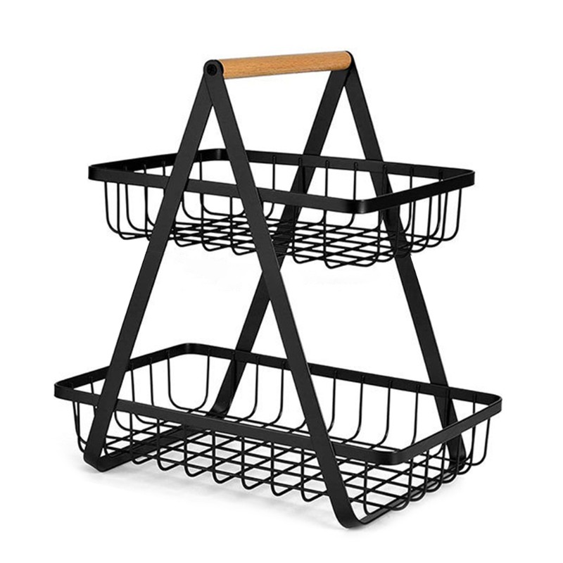 Rổ kim loại đựng trái cây 2 tầng tiện lợi