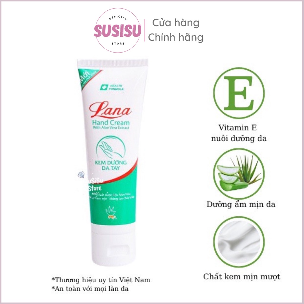 Kem dưỡng mềm mịn da tay móng tay chiết xuất từ Nha đam LANA Hand Cream 80g