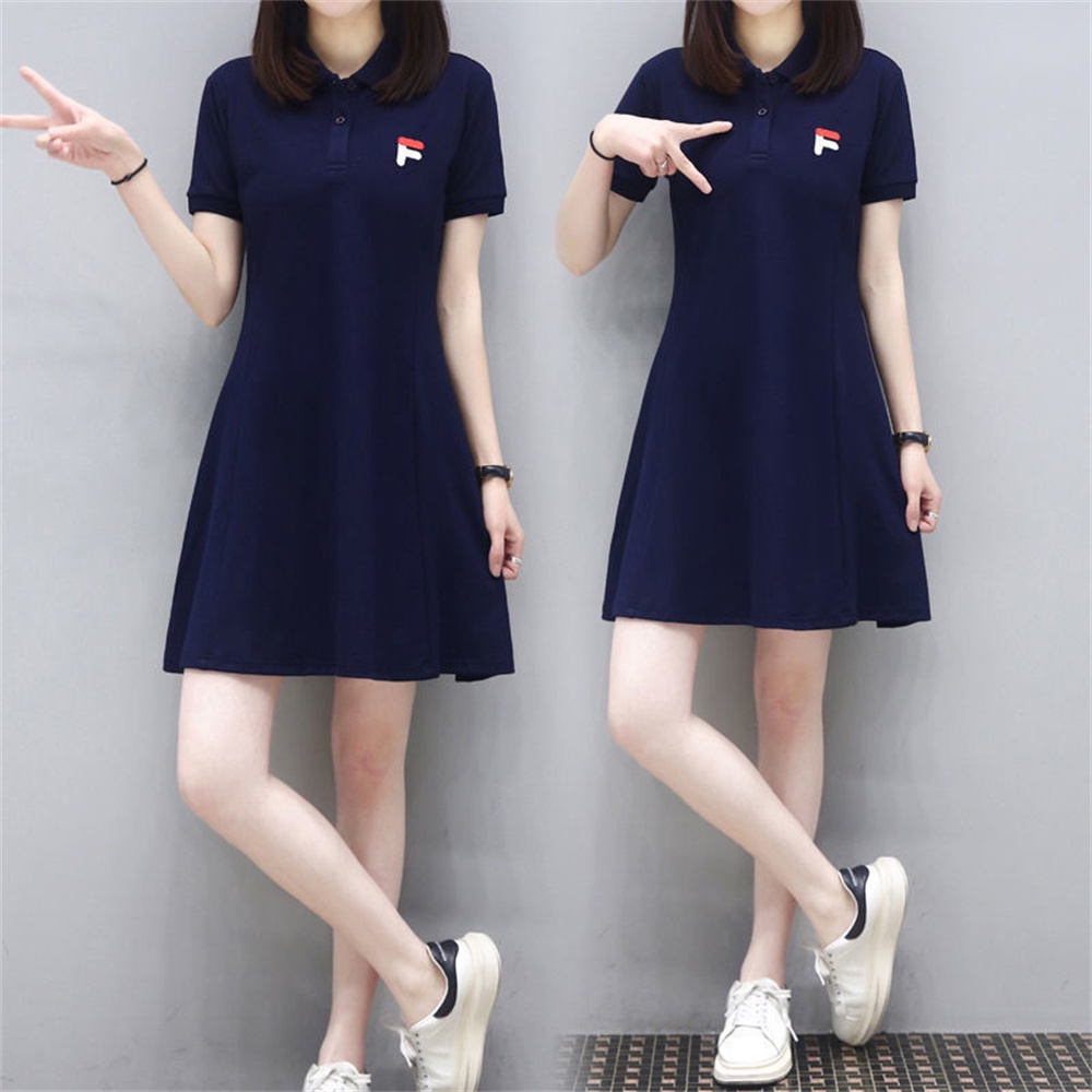 Đầm thun Cotton dáng chữ A phong cách thể thao thời trang mùa hè hàng mới 2021 dành cho bạn nữ mặc vào mùa hè