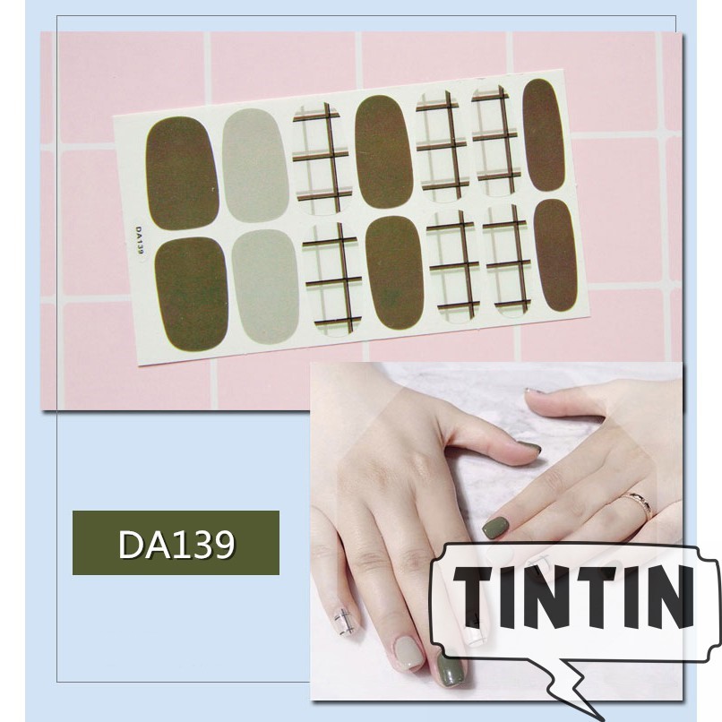 14 nhãn dán trang trí móng tay chống thấm nước phong cách Hàn Quốc TINTIN NAIL03