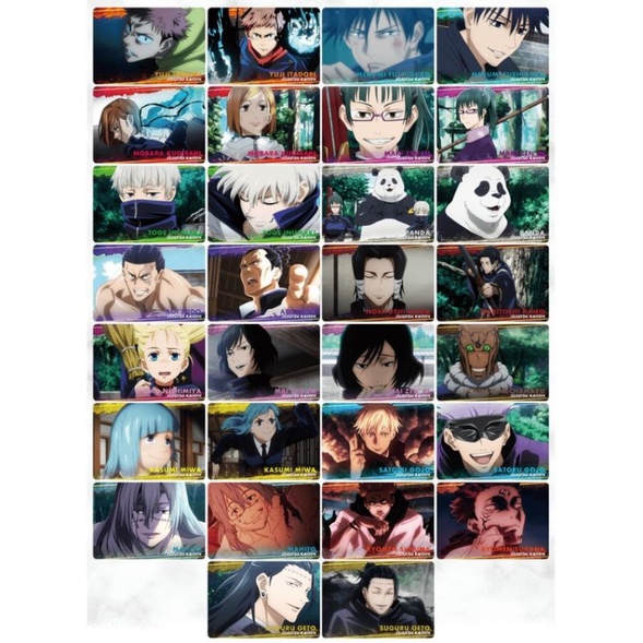 Card bo góc nhân phẩm đã bóc theo combo Jujutsu Kaisen
