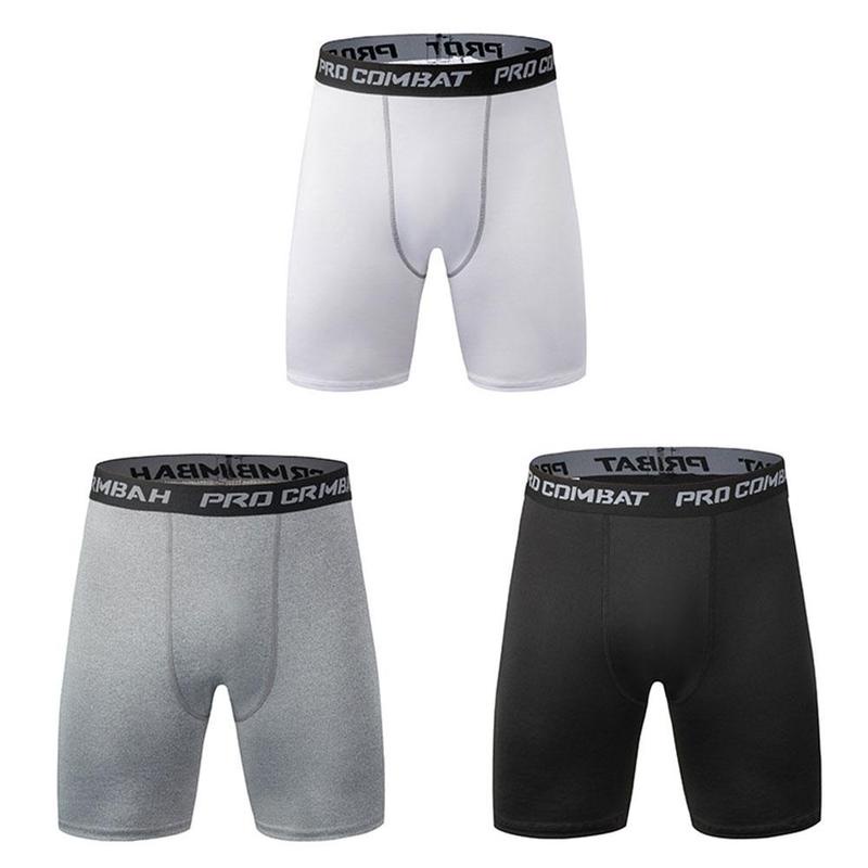 Quần Short Legging Vải Lụa Co Giãn Thoáng Khí Nhanh Khô Thời Trang Tập Thể Thao Cho Nam