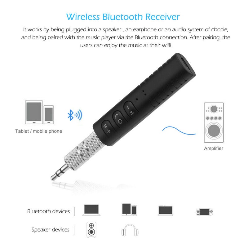 Thiết Bị Thu Phát Tín Hiệu Bluetooth 5.0 Không Dây Jack 3.5mm Cho Xe Hơi Aux A2dp Tai Nghe