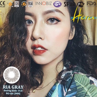 Lens Mắt Hàn Quốc RIA GRAY - Kính Áp Tròng Chống Tia UV -0 Độ