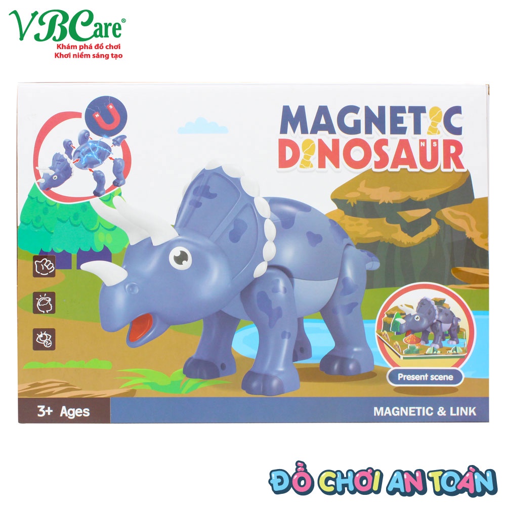 Đồ chơi xếp hình mô phỏng thế giới khủng long nam châm VBC-HD403A