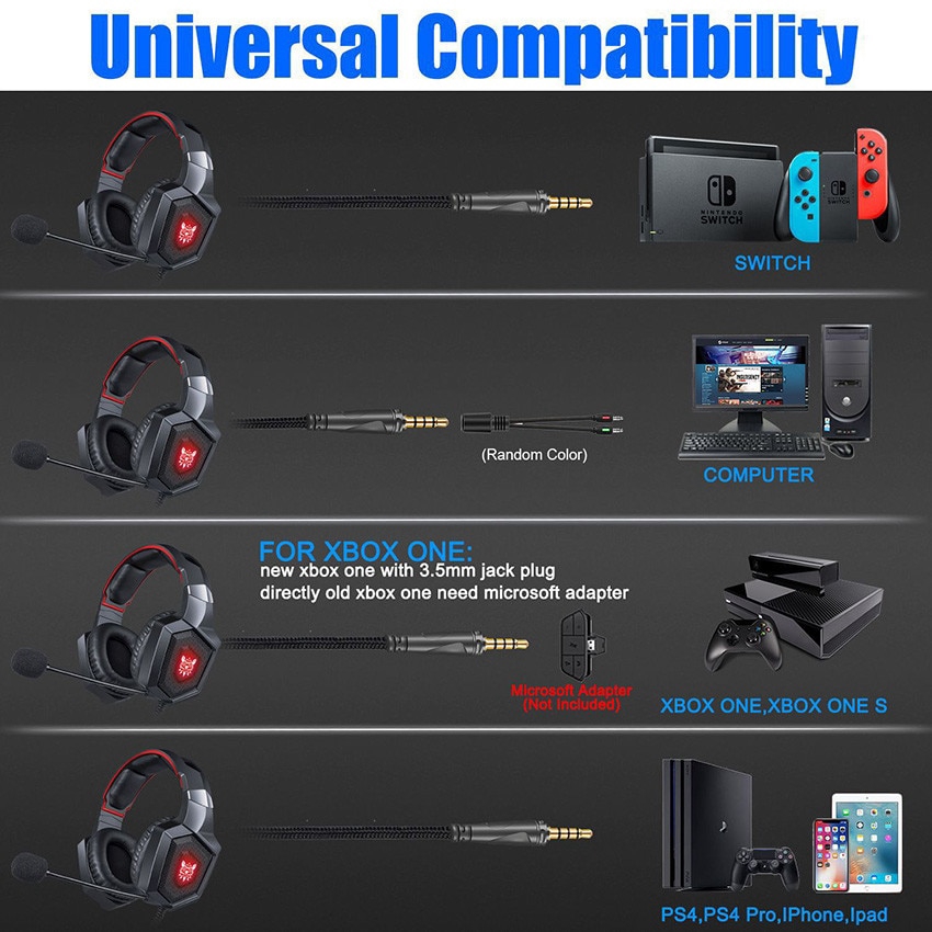 Tai nghe chơi game onikuma K8 có đèn led