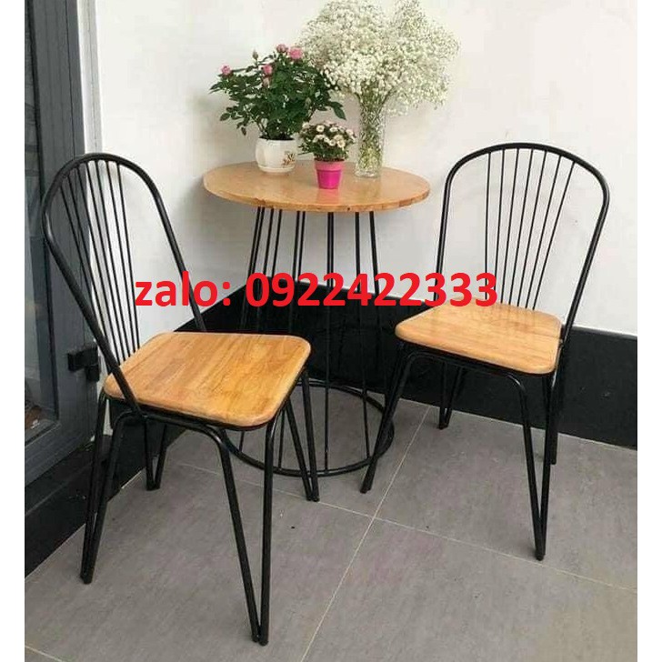 GHẾ CAFE SẮT,GHẾ TOLIX SẮT,GHẾ CAFE CHÂN SẮT MẶT GỖ CHO QUÁN TRÀ CHANH,TRÀ SỮA