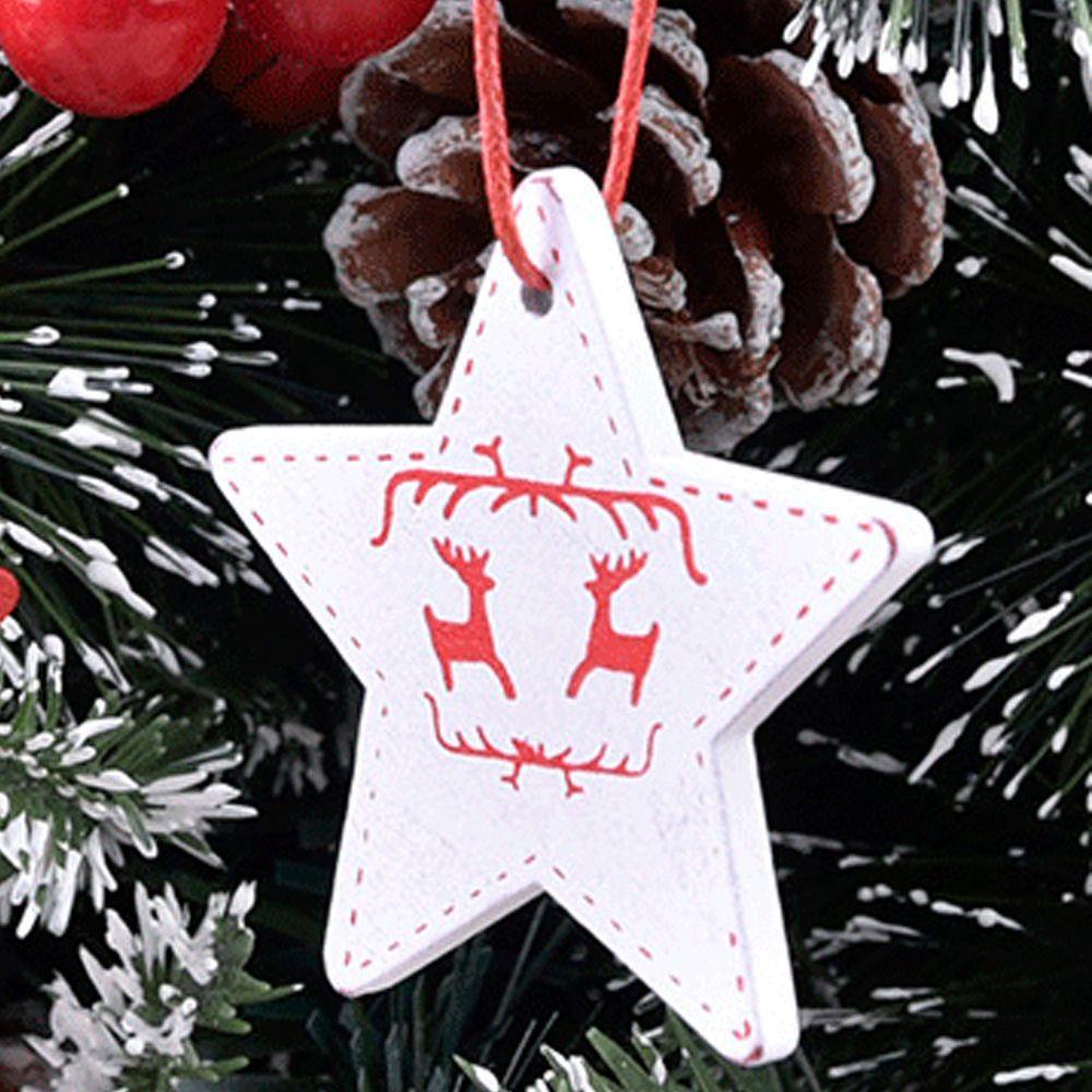 KRNY Bộ 12 Thẻ Gỗ Trang Trí Cây Thông Noel