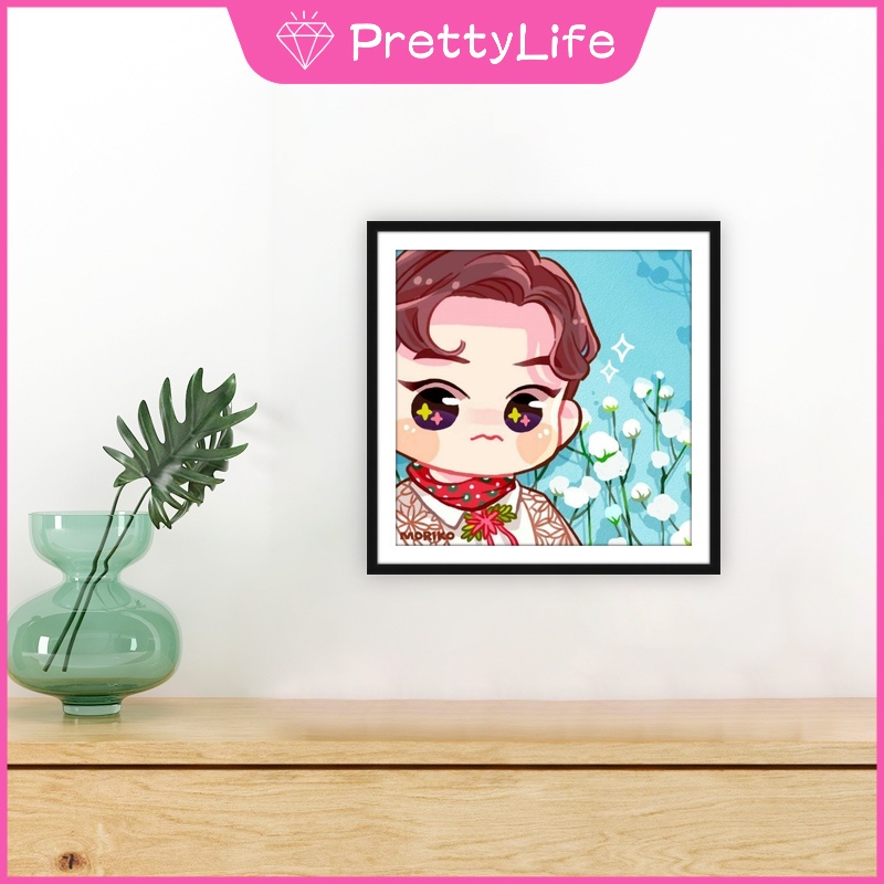 Bộ Tranh Đính Đá 5D Tự Làm Kích Thước 30X30Cm Hình Nhóm Nhạc EXO