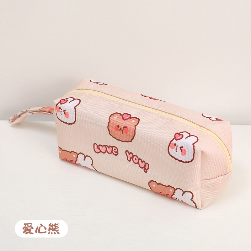 Túi Đựng Bút Bằng Vải Canvas Cỡ Lớn In Họa Tiết Hoạt Hình Xinh Xắn