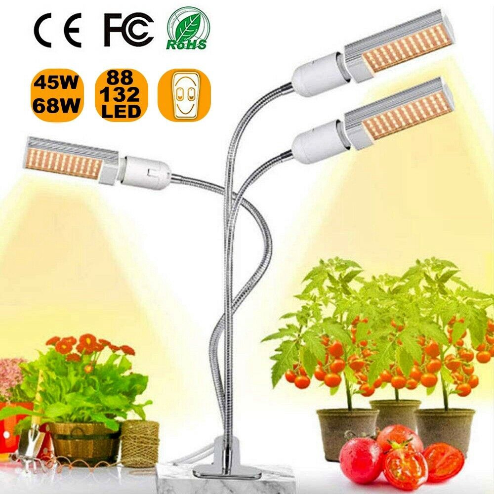 E27 Đèn LED định thời gian phát triển ánh sáng đầy đủ Quang phổ đèn thực vật trong nhà 5 mức có thể điều chỉnh độ sáng 360 °