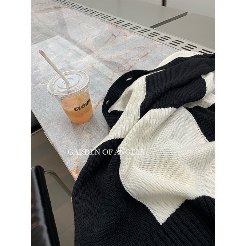 Áo khoác cardigan dệt kim cổ chữ V tay dài dáng rộng thời trang mùa thu mới cho nữ