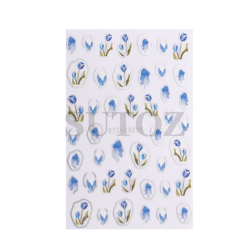 Miếng Dán Trang Trí Móng Tay Hình Hoa Tulip Phong Cách Mới