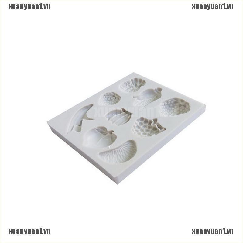[XUANYUAN1] Khuôn silicone Làm Bánh Kẹo Socola Trang Trí Dòng Trái Cây