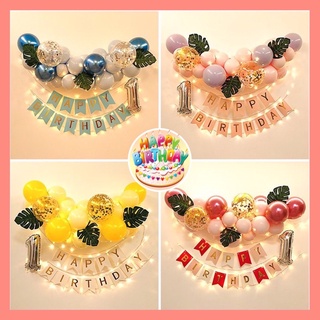 Set trang trí sinh nhật đẹp ❤️❤️ FREESHIP ❤️❤️ combo cho bé gái bé trai kèm đèn led và phụ kiện trang trí tại nhà