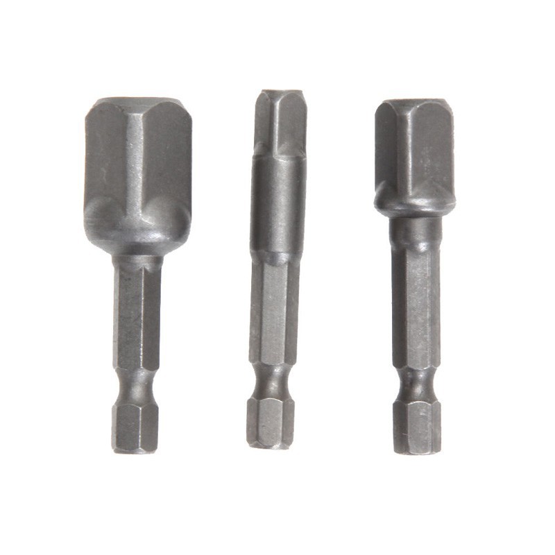 Bộ 3 thanh Lục Giác nối dài Gắn Đầu Máy Khoan Bắt Vít 1/4" 3/8" 1/2"