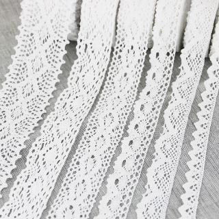 Cuộn ren cotton trắng cho trang trí thủ công dài 5m