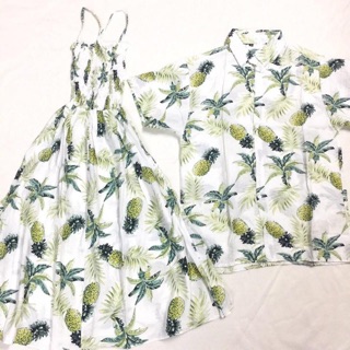 Set váy - áo gia đình 3 ngừoi: áo size L