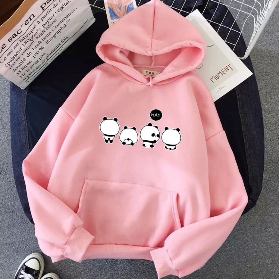 Áo khoác Hoodie form rộng sweater nỉ Ulzzang 4 chú gấu trúc Hot trend Thời Trang Thu Đông siêu đẹp tranthuy_shop1 | BigBuy360 - bigbuy360.vn