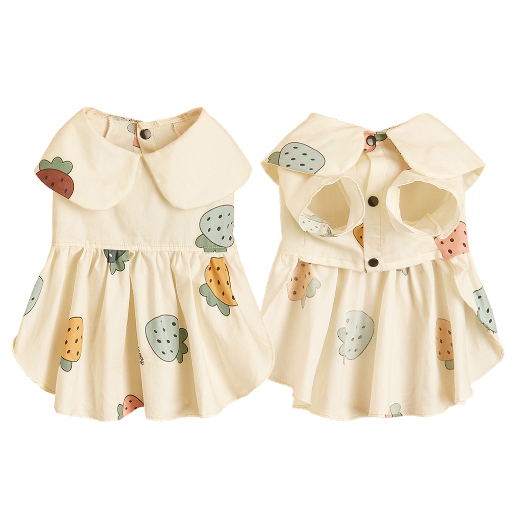 Đầm Tay Ngắn In Họa Tiết Dễ Thương Thời Trang Mùa Hè Cho Thú Cưng