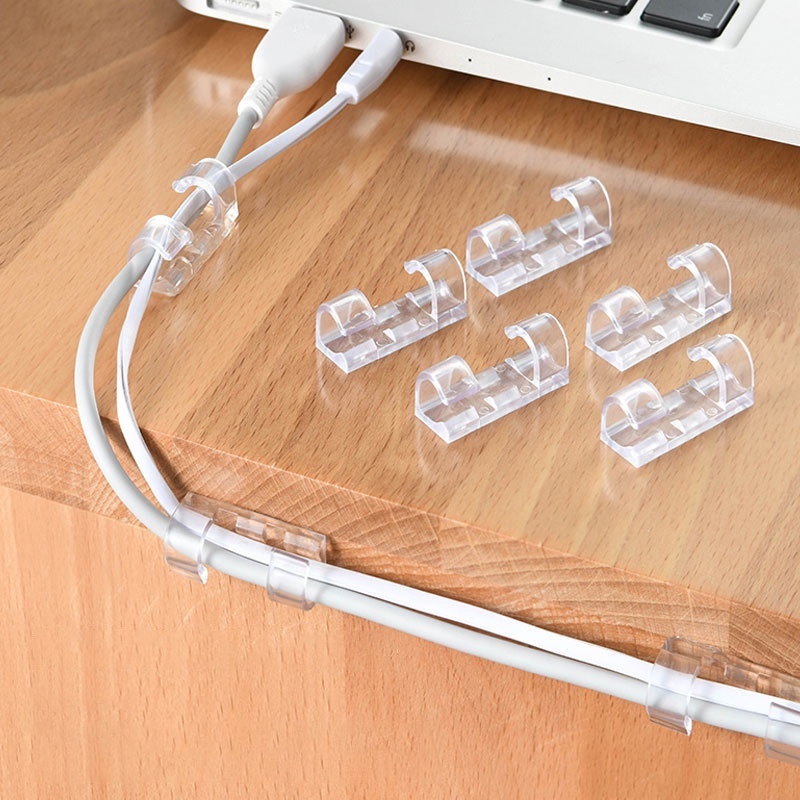 Set 20 kẹp cố định dây cáp dữ liệu/ điện thoại tự dính tiện dụng