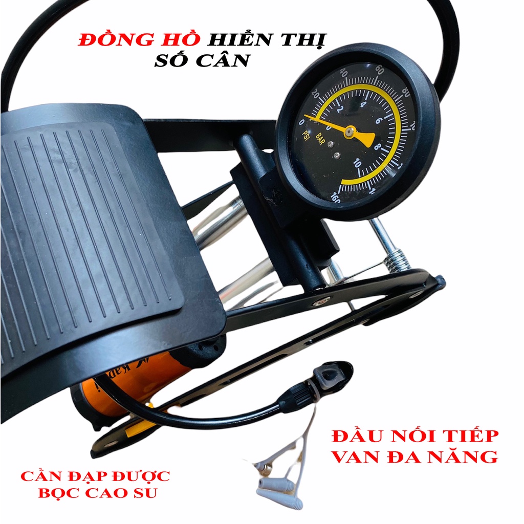 Bơm đạp chân , bơm xe đạp xe máy áp lực cao Kapusi