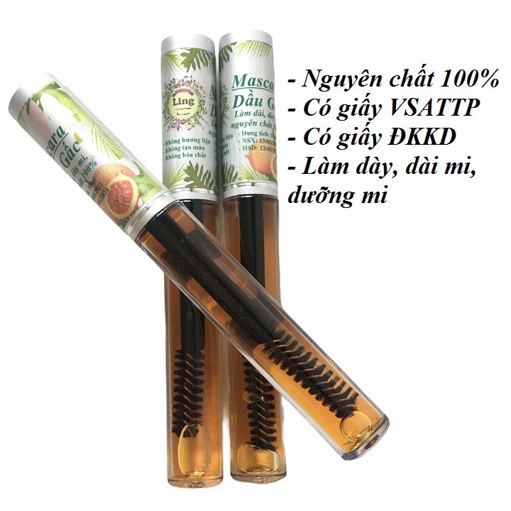 Combo 10 Chuốt mi dầu gấc dưỡng mi cong (macara dầu gấc) nguyên chất 100%