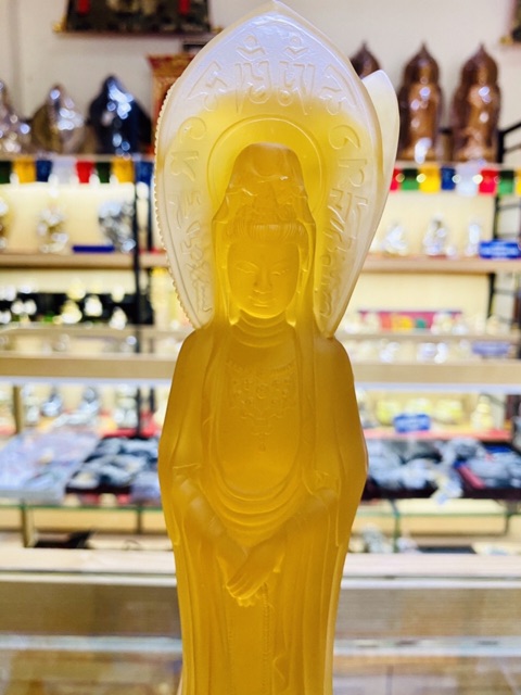 [PHÁP BẢO MINH CHÂU] Tượng Quan Âm Tam Diện - Lưu Ly 30cm - NHẬP KHẨU - ĐẸP TINH XẢO