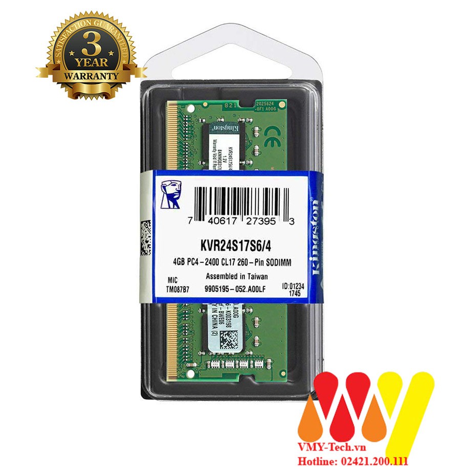 Chính Hãng - Ram Laptop KingSton 4GB-8GB PC4 Bus 2400 - BH 3 năm NEW 100%