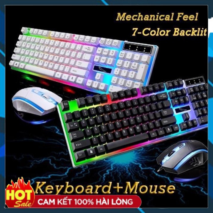 Bộ Bàn Phím GAMING G21 LED + Tặng Chuột Giả Cơ đèn LED 7 MÀU SIÊU ĐẸP NEW 2020 Bản Cao Cấp (Chỉ Màu Đen )