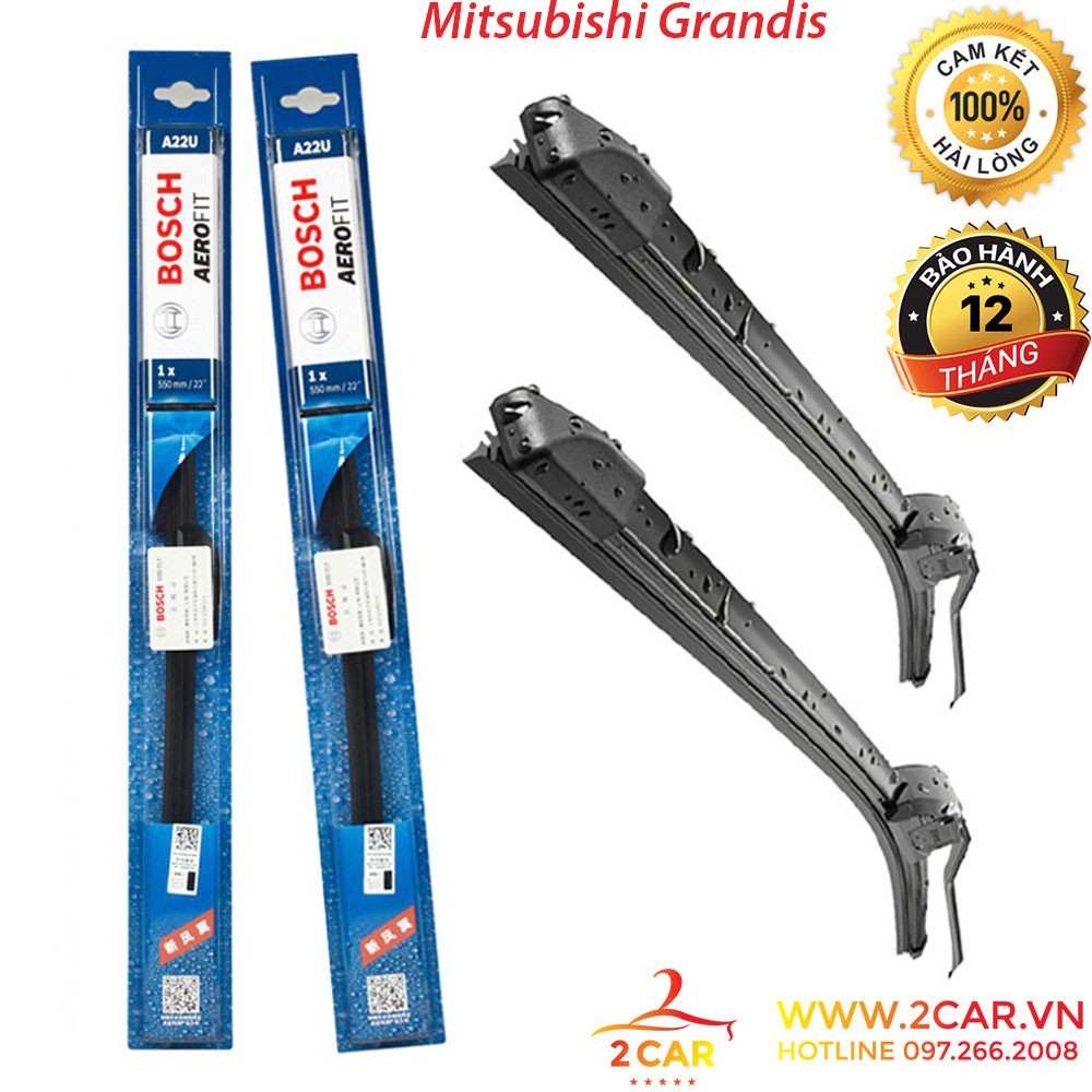 Gạt mưa xe Mitsubishi Grandis gạt mềm không xương chính hãng Bosch ( Giá 1 đôi ) size 26-22