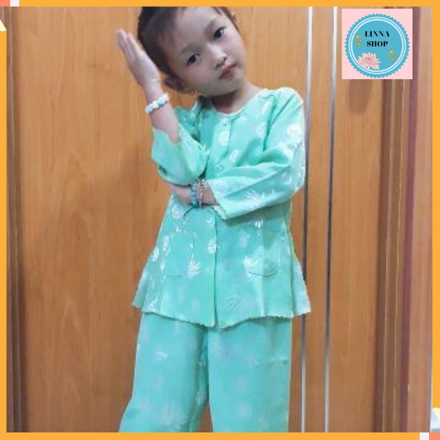 Bộ Bà Ba Cho Bé Gái Gấm Lá Tre Tay Dài Quần Dài Sai 7-19Kg