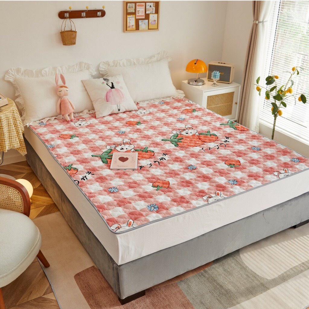 THẢM NỈ TUYẾT SỮA KHÁNG KHUẨN BEAR 3 IN 1, THẢM NỈ ĐA NĂNG CÓ CHUN CÀI 4 GÓC