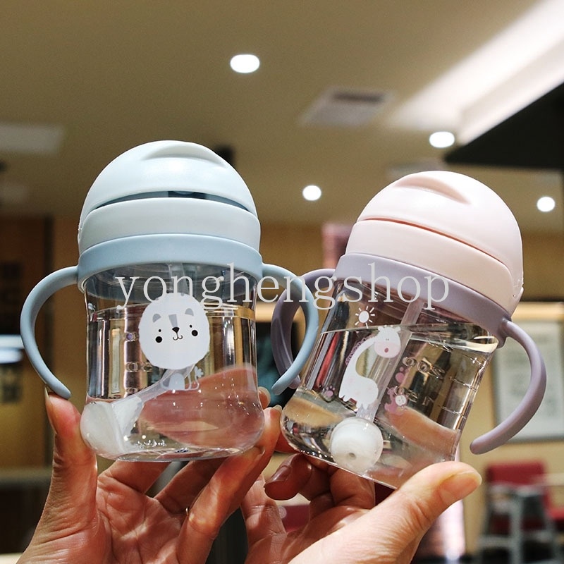 Bình Uống Nước Có Tay Cầm Và Ống Hút Dung Tích 300Ml Cho Bé
