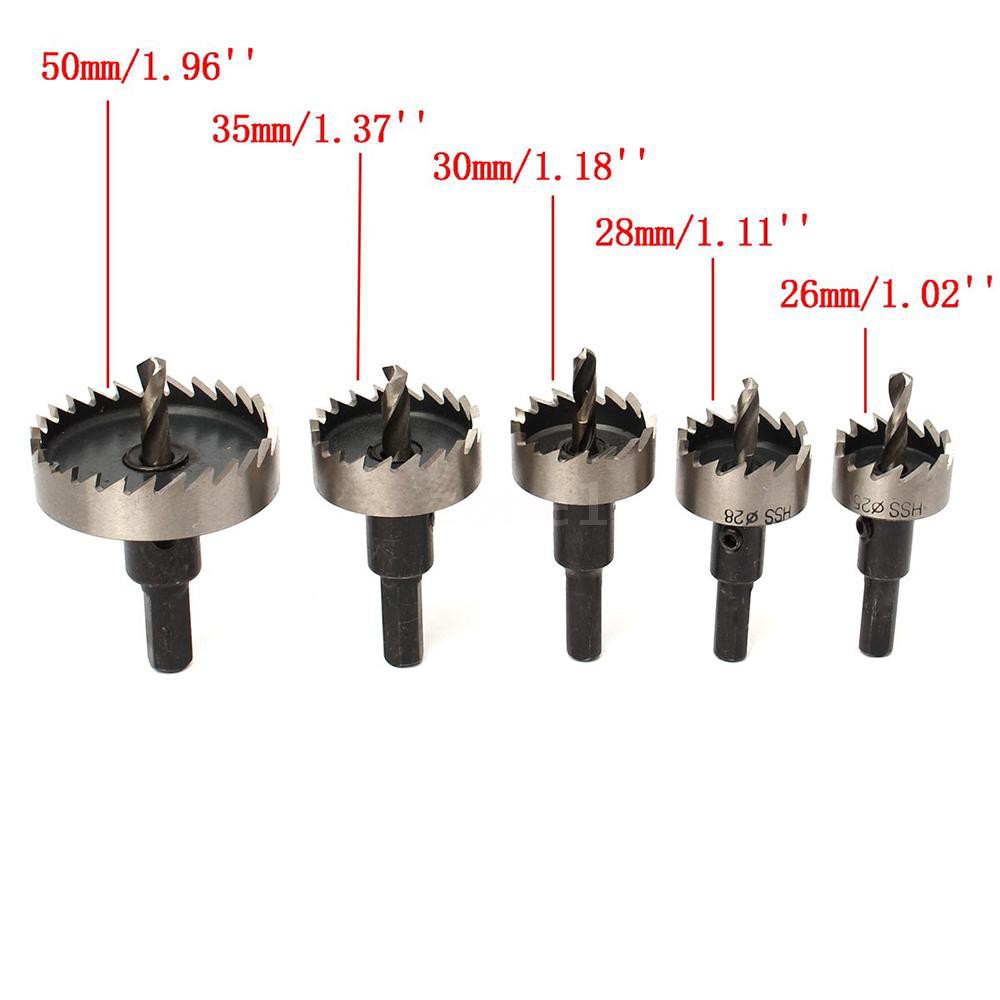 zone1 12PCS HSS Drill Bit Hole Saw Tooth Set Stainless Steel Metal Alloy Cutter 15-50mm