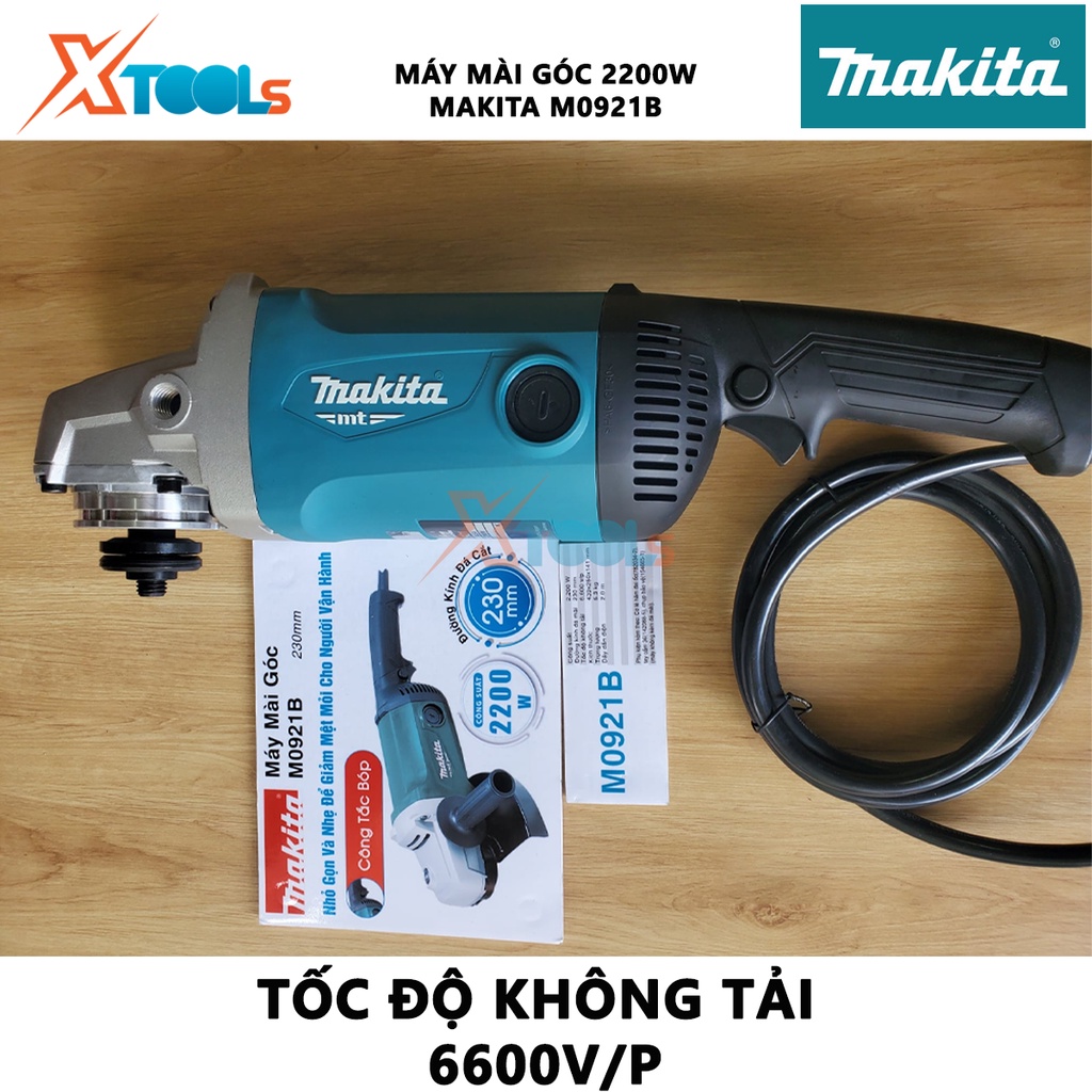 Máy mài góc MAKITA M0921B | máy mài cầm tay công suất 2,200W, đường kính đá mài 230mm gia công, chế tác bề mặt vật liệu