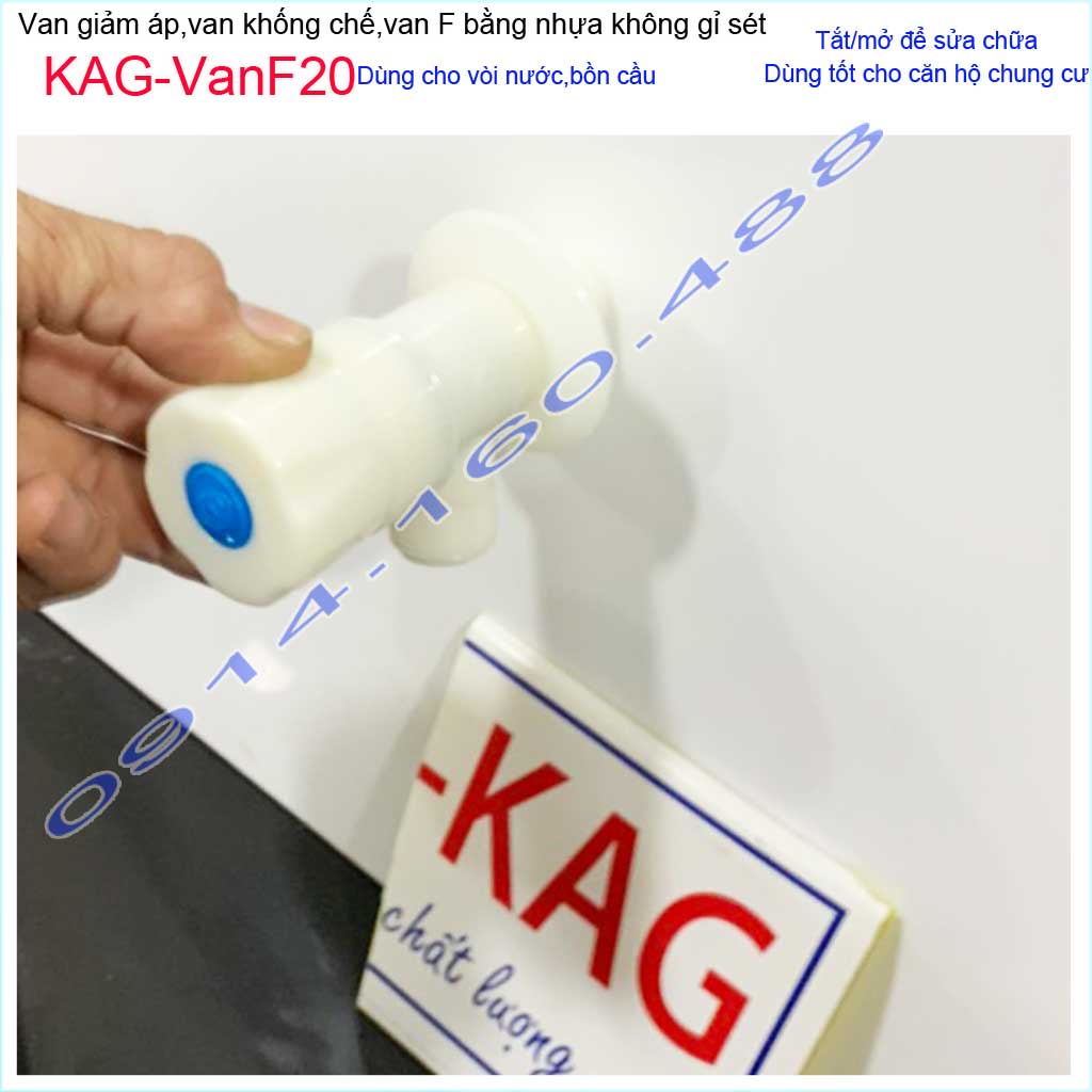 Van giảm áp lực nước KAG-VanF20, van khống chế nhựa điều chỉnh 100% dùng cho nước phèn nước mặn