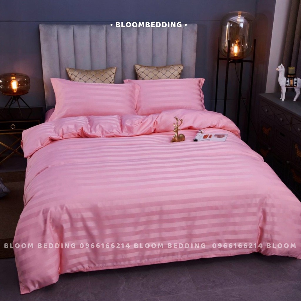 (Có sẵn) Set Chăn Ga Gối Khách Sạn Cotton 3F - Hồng (Hàng loại 1) - Bloom Bedding