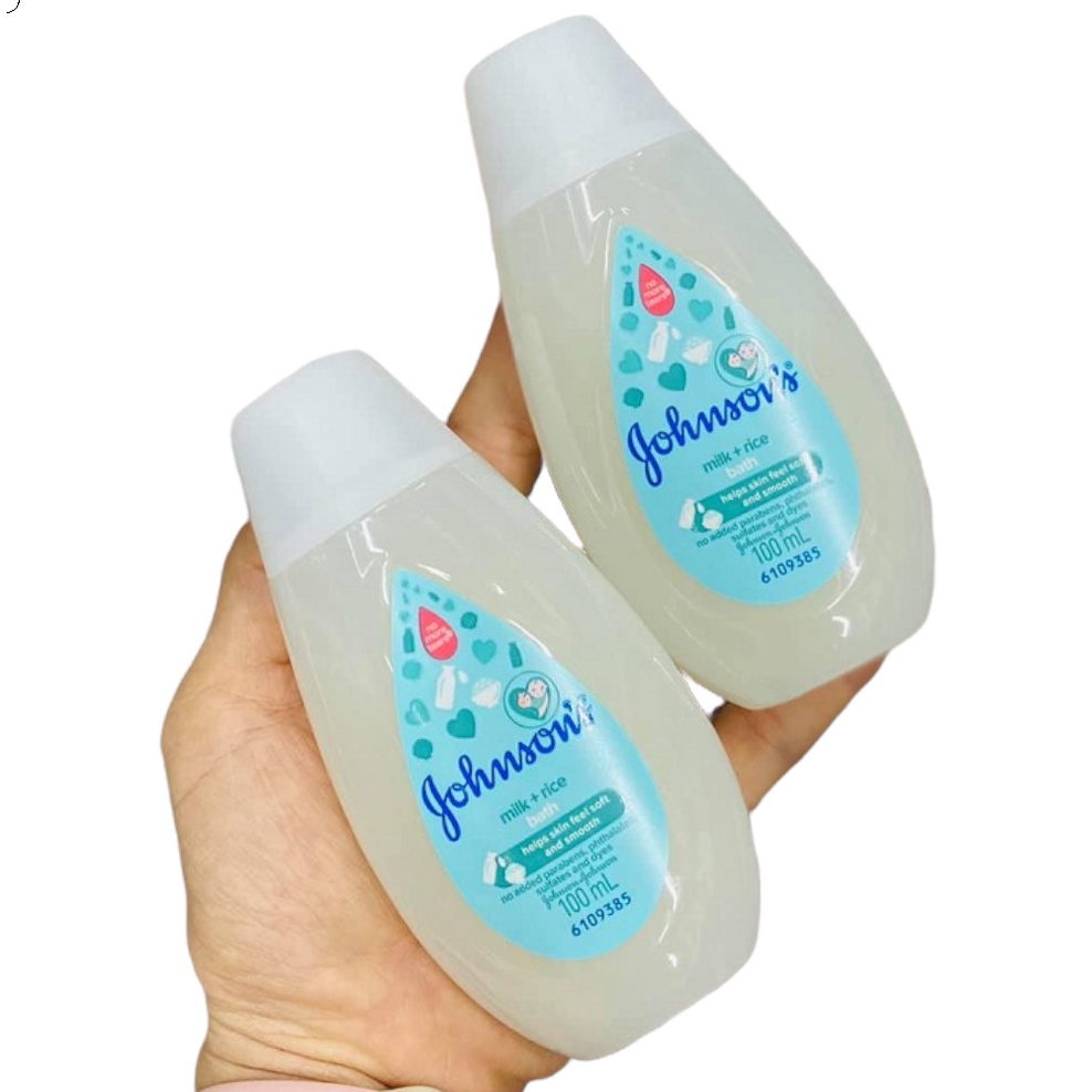 1 Chai Sữa Tắm Dưỡng Ẩm Johnson’s Baby 100ml chiết xuất Sữa Gạo